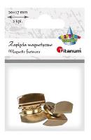 Opakowanie Zapięcia magnetyczne zaciskowe złote 20x17mm