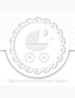 Opakowanie Zaproszenie kwadrat ZKW 120x120 Chrzest nr 56257 Dziecięce - Baby, Chłopiec, Dziewczynka, Srebrne, Tłoczenie