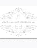 Opakowanie Zaproszenie kwadrat ZKW 120x120 Chrzest nr 56260 Dziecięce - Baby, Chłopiec, Dziewczynka, Religia, Srebrne, Tłoczenie