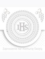 Opakowanie Zaproszenie kwadrat ZKW 120x120 Komunia zest. 57191 Dziecięce - Chłopiec, Dziewczynka, Grafika, Religia, Srebrne, Tłoczenie