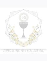 Opakowanie Zaproszenie kwadrat ZKW 120x120 Komunia zest. 62163 Dziecięce - Chłopiec, Dziewczynka, Srebrne