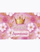 Opakowanie Zaproszenie Z 160x95 zest. 62127 Dziecięce - Bajkowe, Dziewczynka, Grafika, Korony, Urodziny