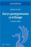 Zarys postępowania cywilnego z testami online. Autor: red. Izabella Gil. SmakLiter.pl Okładka książki Zarys postępowania cywilnego z testami online