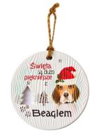 Opakowanie Zawieszka ceramiczna Boże Narodzenie Beagle