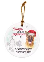 Opakowanie Zawieszka ceramiczna Boże Narodzenie Owczarek niem