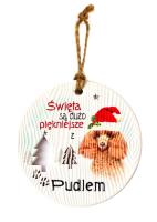 Opakowanie Zawieszka ceramiczna Boże Narodzenie Pudel