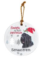 Opakowanie Zawieszka ceramiczna Boże Narodzenie Sznaucer