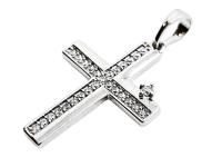 Opakowanie Zawieszka Krzyżyk Posrebrzany 26x18mm