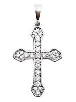 Opakowanie Zawieszka Krzyżyk z Cyrkoniami 26x17mm