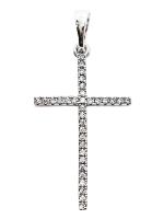 Opakowanie Zawieszka Krzyżyk z Cyrkoniami 28x16mm