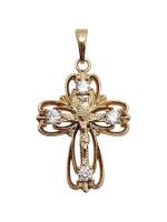 Opakowanie Zawieszka Krzyżyk z Cyrkoniami 28x19mm
