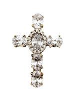 Opakowanie Zawieszka Krzyżyk z Cyrkoniami 32x23mm