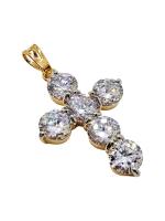 Opakowanie Zawieszka Krzyżyk z Cyrkoniami 34x23mm