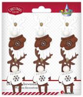 Zawieszki drewniane renifery w sweterkach 6szt. Wydawca: Titanum. SmakLiter.pl Opakowanie Zawieszki drewniane renifery w sweterkach 6szt