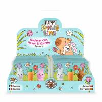 Opakowanie Zestaw 3 gumek do ścierania Zajączki i marchewka 1szt.mix