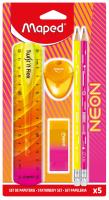Zestaw artukułów szkolnych neon 5el MAPED. Wydawca: Maped. SmakLiter.pl Opakowanie Zestaw artukułów szkolnych neon 5el MAPED