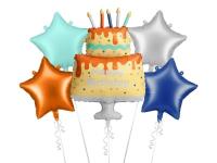 Opakowanie Zestaw balonów foliowych Tort Happy Birthday 5szt
