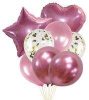 Opakowanie Zestaw balonów różowy 8szt mix PARTY GO