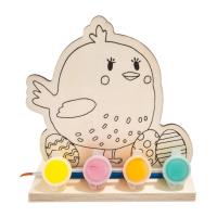 Opakowanie Zestaw DIY drewniania kurka z farbami