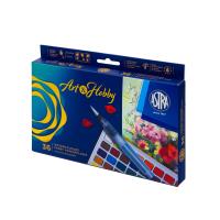 Zestaw farb akwarelowych ASTRA ART&HOBBY 36 kol + pędzelek wodny + paletka. Wydawca: ASTRA art-pap. SmakLiter.pl Opakowanie Zestaw farb akwarelowych ASTRA ART&HOBBY 36 kol + pędzelek wodny + paletka