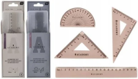 Zestaw geometryczny Academy z linijką 20cm mix. Wydawca: INTERDRUK. SmakLiter.pl Opakowanie Zestaw geometryczny Academy z linijką 20cm mix