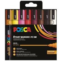 Opakowanie Zestaw markerów Set Warm Color PC-5M 8P 8 kolorów Posca Uni