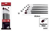 Zestaw profesjonalnych pędzli malarskich 6szt. Wydawca: Artix. SmakLiter.pl Opakowanie Zestaw profesjonalnych pędzli malarskich 6szt
