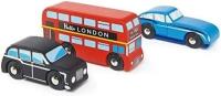 Zestaw samochodów drewnianych Londyn 3szt. Wydawca: Tender Leaf Toys. SmakLiter.pl Opakowanie Zestaw samochodów drewnianych Londyn 3szt