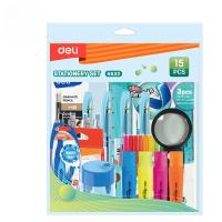 Zestaw szkolny 15 elementowy. Wydawca: DELI. SmakLiter.pl Opakowanie Zestaw szkolny 15 elementowy
