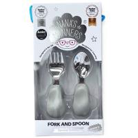 Opakowanie Zestaw sztućców widele i łyżka szary