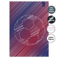 Zeszyt A4 32 kartki w 3 linie kolor 90g Piłka bordo. Wydawca: EV-Corp. SmakLiter.pl Opakowanie Zeszyt A4 32 kartki w 3 linie kolor 90g Piłka bordo