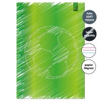 Zeszyt A4 32 kartki w 3 linie kolor 90g Piłka zielona. Wydawca: EV-Corp. SmakLiter.pl Opakowanie Zeszyt A4 32 kartki w 3 linie kolor 90g Piłka zielona