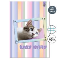 Zeszyt A4 32 kartki w kratkę 90g Kot leniwy. Wydawca: EV-Corp. SmakLiter.pl Opakowanie Zeszyt A4 32 kartki w kratkę 90g Kot leniwy