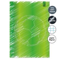 Zeszyt A4 32 kartki w kratkę 90g Piłka zielona. Wydawca: EV-Corp. SmakLiter.pl Opakowanie Zeszyt A4 32 kartki w kratkę 90g Piłka zielona