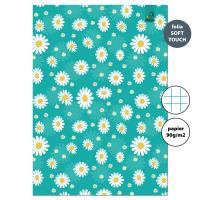 Opakowanie Zeszyt A4 32 kartki w kratkę 90g Stokrotki na turkusie