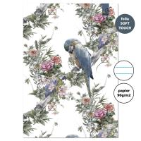 Zeszyt A4 32 kartki w linie 90g Boho papugi. Wydawca: EV-Corp. SmakLiter.pl Opakowanie Zeszyt A4 32 kartki w linie 90g Boho papugi