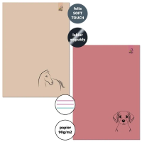 Zeszyt A4/32K 3-linie kolor 90g Koń Pies (6szt). Wydawca: Bee-bee. SmakLiter.pl Opakowanie Zeszyt A4/32K 3-linie kolor 90g Koń Pies (6szt)