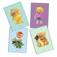 Opakowanie Zeszyt A4 32k. Linia cienka kolorowa PP Teddies 1szt.mix