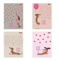 Opakowanie Zeszyt A4/32k linia kolorowa Dachshund (15szt)