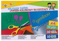 Zeszyt papierów kolorowych błyszczących A4 Gimboo 10 kolorów. Wydawca: Gimboo. SmakLiter.pl Opakowanie Zeszyt papierów kolorowych błyszczących A4 Gimboo 10 kolorów